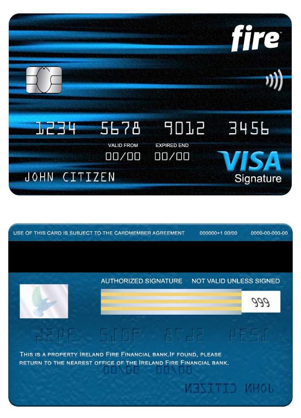 Ireland Fire Financial bank visa signature card